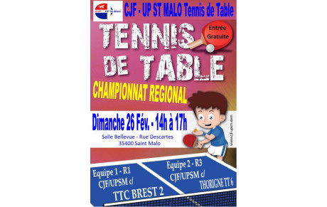 26 Février 2017 - Match de Tennis de Table - R1 et R3